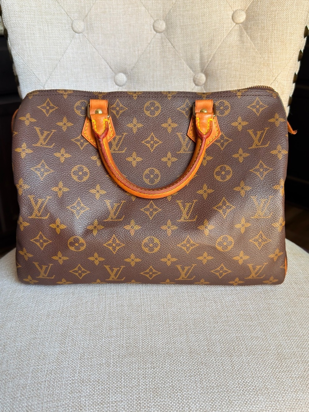 Louis Vuitton Speedy 30 Monogram Canvas Satchel Bag Vintage VI0920 France - Picture 5 of 11